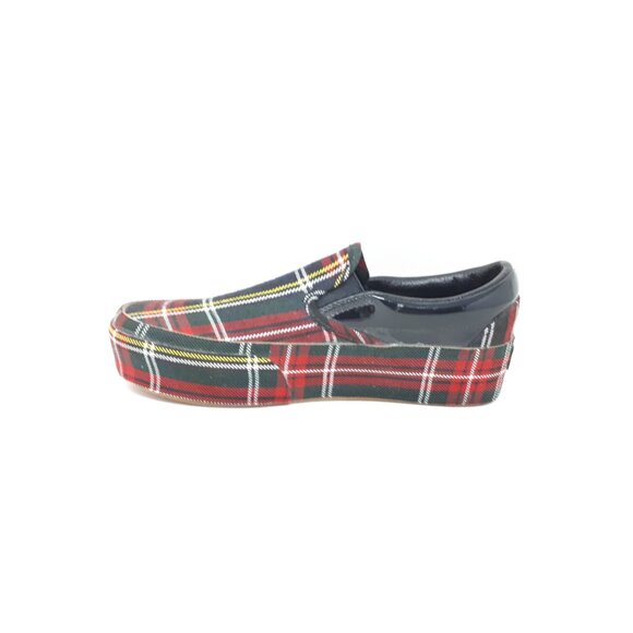 Vans Classic Slip On Platform Plaid Black Red Shoe Sneaker Mens 3.5 / Womens 5 - Picture 2 of 12